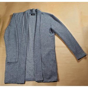 Zara Man Blue Knit Open-Front Cardigan Sweater